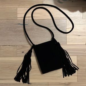 Urban outfitters black suede purse w/ tassels
